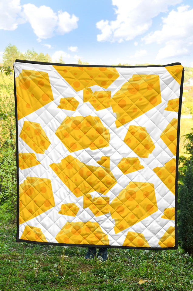 Cheese Slice Pattern Premium Quilt