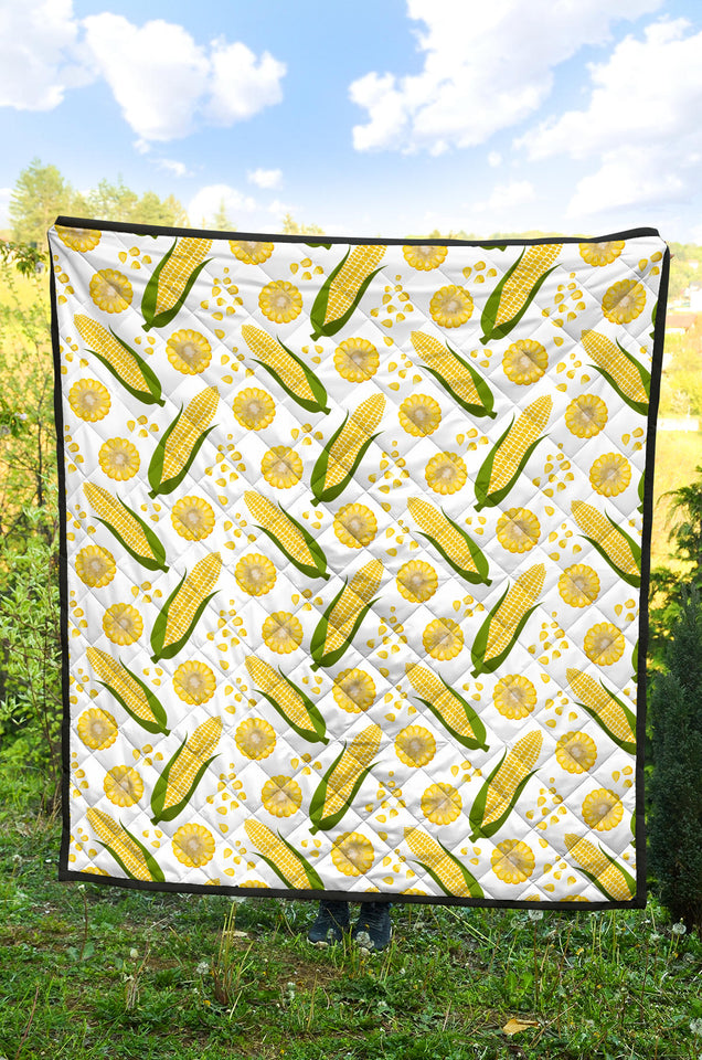 Corn Pattern Print Design 05 Premium Quilt