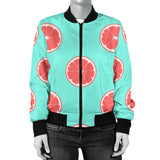 Grapefruit Green Background Women'S Bomber Jacket