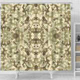 Light Green Camo Camouflage Pattern Shower Curtain Fulfilled In US
