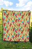 Colorful Ice Cream Pattern Premium Quilt