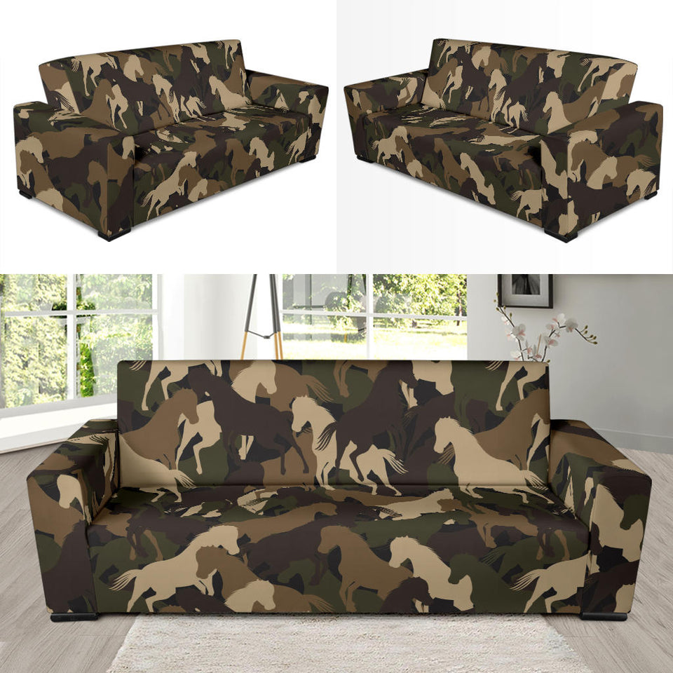 Horse Camo Camouflage Pattern Sofa Slipcover