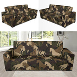 Horse Camo Camouflage Pattern Sofa Slipcover