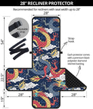 Blue red dragon cloud pattern Recliner Cover Protector