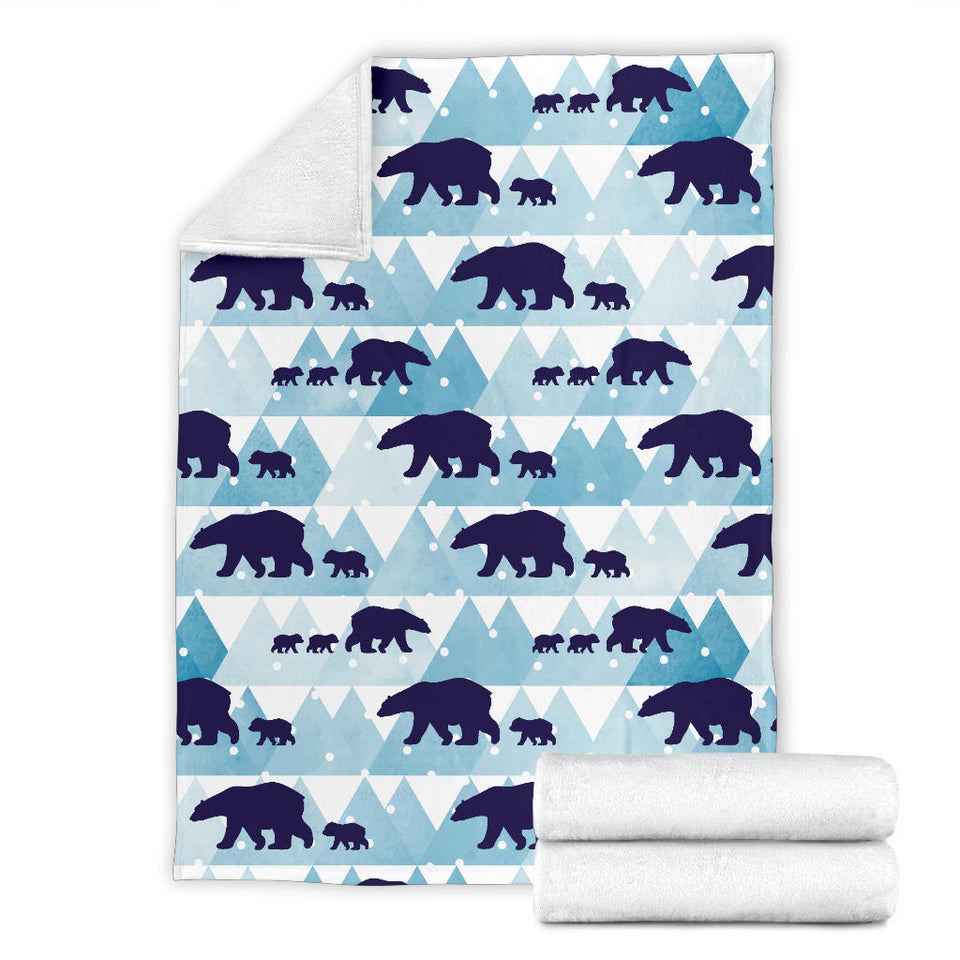 Polar Bear Winter Snow Pattern Premium Blanket