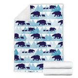 Polar Bear Winter Snow Pattern Premium Blanket