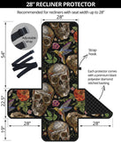 Skull rose humming bird flower pattern Recliner Cover Protector