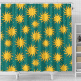 Sun Green Background Shower Curtain Fulfilled In US