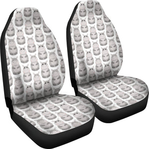 Hippopotamus Pattern Print Design 05 Universal Fit Car Seat Covers