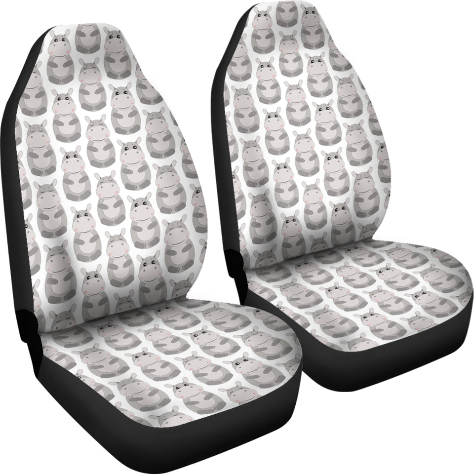 Hippopotamus Pattern Print Design 05 Universal Fit Car Seat Covers