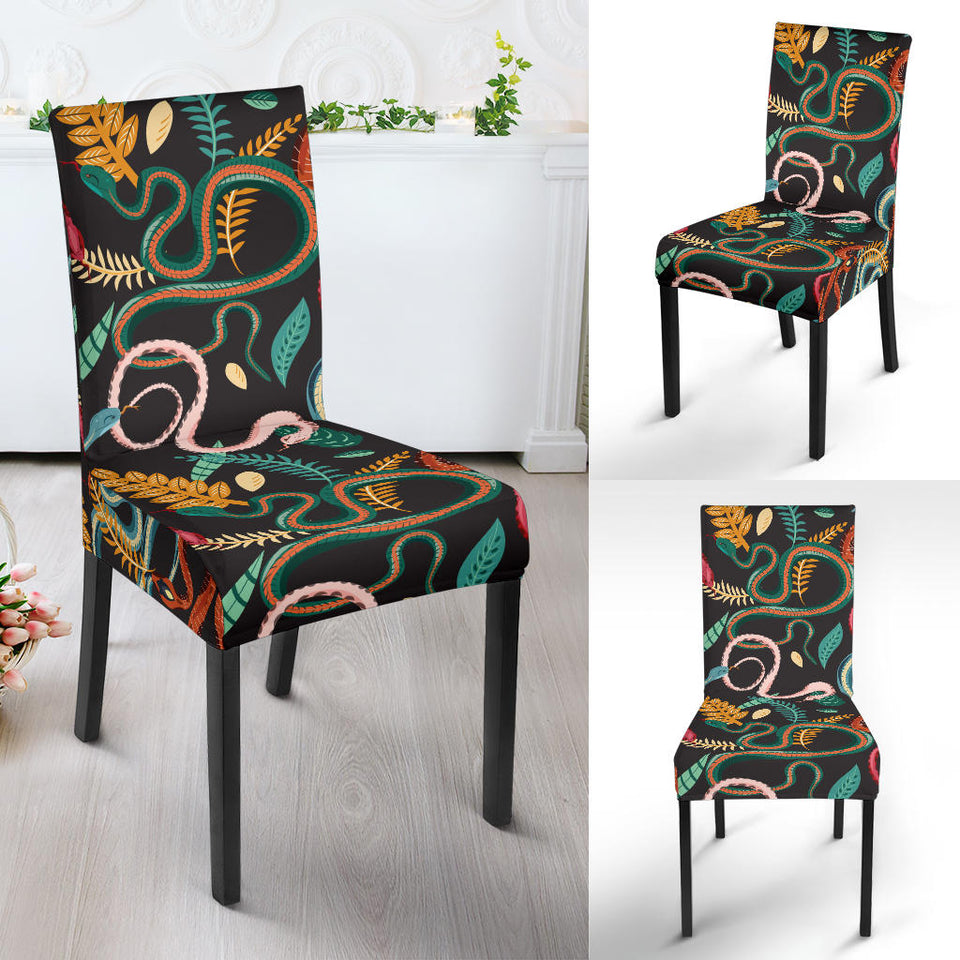 Colorful Snake Plant Pattern Dining Chair Slipcover