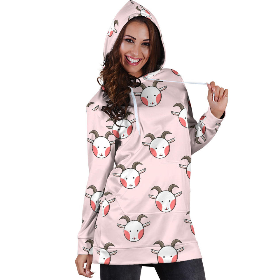 Cute Goat Pattern Women'S Hoodie Dress