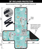 Cute koalas blue background pattern Recliner Cover Protector