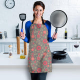 Red Gold Sakura Cherry Blossom Gray Background Adjustable Apron