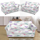 Helicopter Plane Pattern Loveseat Couch Slipcover