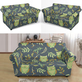 Cute Owls Leaves Pattern Loveseat Couch Slipcover