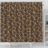 Coffee Bean On Brown Background Shower Curtain Fulfilled In US