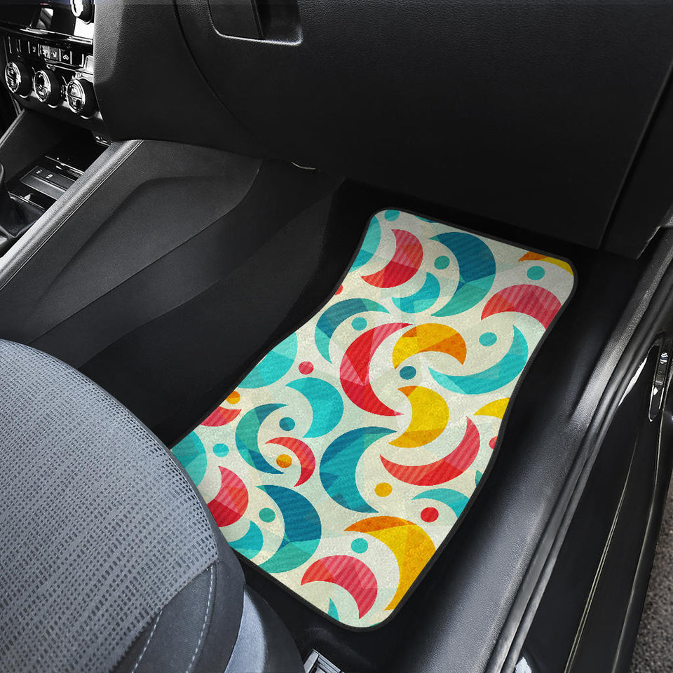 Colorful Moon Pattern Front And Back Car Mats