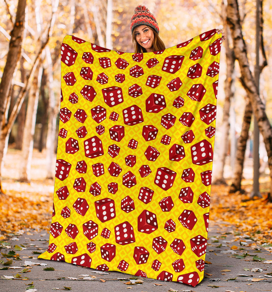 Dice Pattern Print Design 04 Premium Blanket