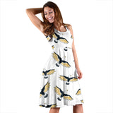 Eagle Pattern Print Design 03 Sleeveless Midi Dress