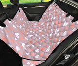 Coral White Heart Pattern Dog Car Seat Covers