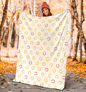 Horseshoes Pattern Print Design 02 Premium Blanket