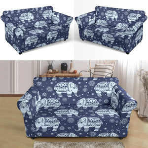 Elephant Tribal Design Pattern Loveseat Couch Slipcover