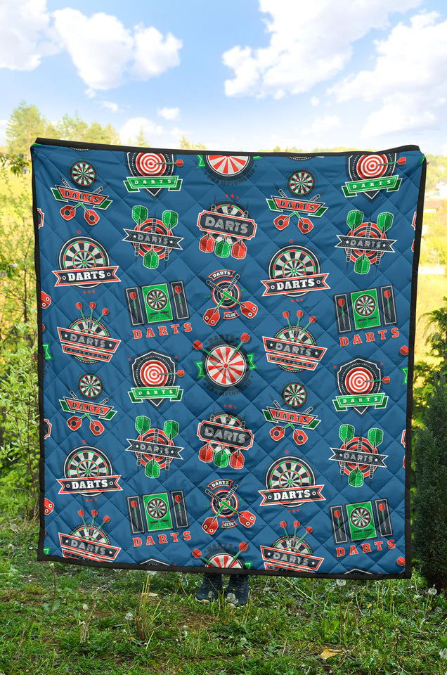 Darts Pattern Print Design 02 Premium Quilt