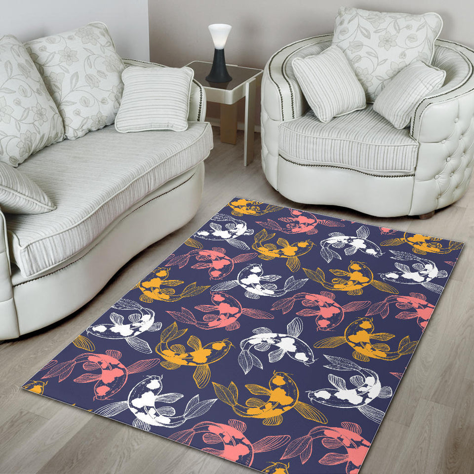 Koi Fish Carp Fish Pattern Area Rug