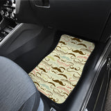 Mustache Beard Pattern Print Design 01 Front and Back Car Mats