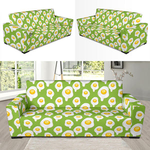 Fried Eggs Pattern Print Design 01 Sofa Slipcover
