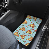 Hand Drawn Pizza Blue Background Front And Back Car Mats
