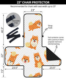 Brown pomeranian pattern Chair Cover Protector
