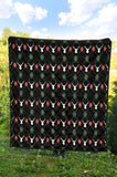 Deer Christmas New Year Pattern Argyle Premium Quilt.