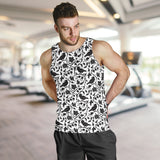 Crow dark floral pattern Men Tank Top