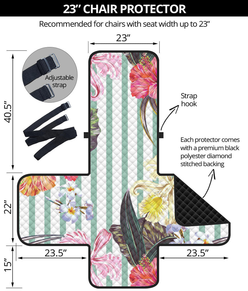 Colorful orchid flower pattern Chair Cover Protector