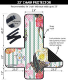 Colorful orchid flower pattern Chair Cover Protector