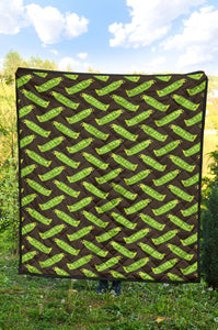 Green Peas Pattern Print Design 05 Premium Quilt