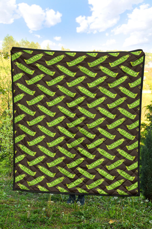 Green Peas Pattern Print Design 05 Premium Quilt