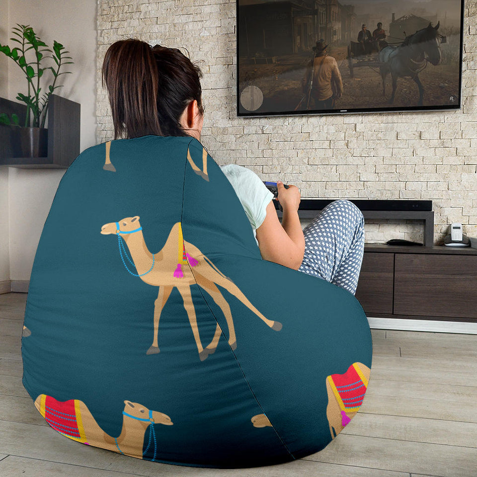 Camel Pattern Blue Blackground Bean Bag Cover
