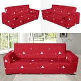 Christmas Tree Star Snow Red Background Sofa Slipcover