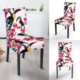 Toucan Flower Design Pattern Dining Chair Slipcover