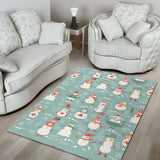 Cute Snowman Pattern Area Rug