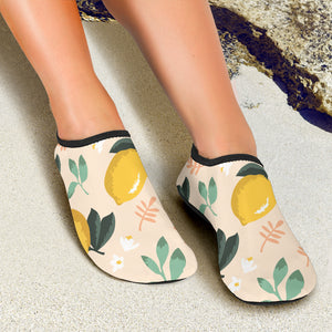 Lemon Flower Leave Pattern Aqua Shoes