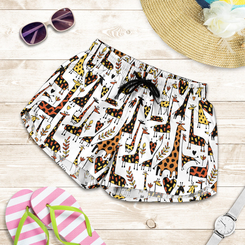 Giraffe Pattern Print Design 05 Women Shorts