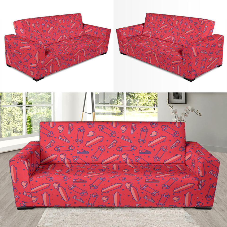 Skate Board Pattern Print Design 01  Sofa Slipcover