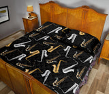 saxophone design pattern Quilt Bed Set