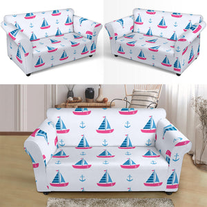 Sailboat Anchor Pattern Loveseat Couch Slipcover