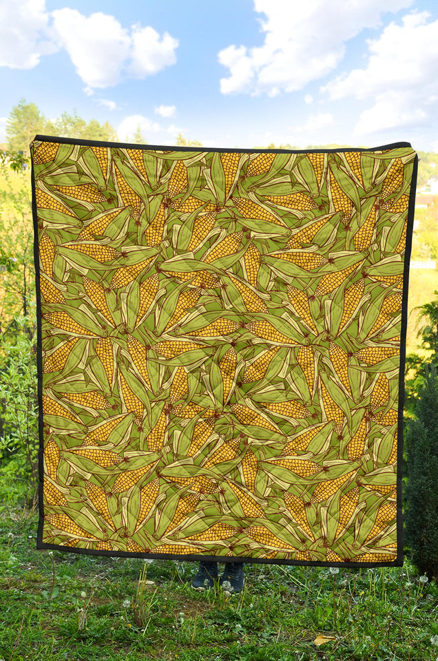 Corn Pattern Print Design 01 Premium Quilt