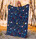 Music Notes Pattern Print Design 03 Premium Blanket